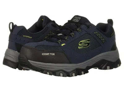 Skechers Work Greetah Comp Toe Men's Shoes Navy: 7 Ee - Wide In Blue