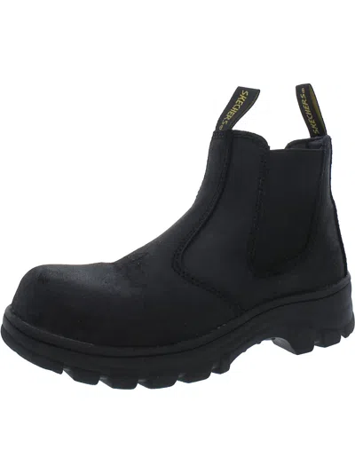 Skechers Workshire-jannit Womens Leather Chelsea Boots In Black
