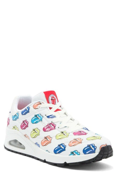 Skechers X Rolling Stones Uno Say It Loud Sneaker In White/ Multi