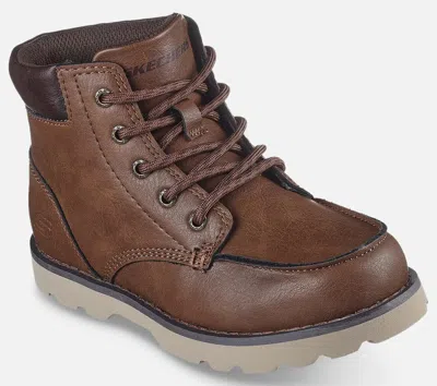 Skechers Kids' Youth  Bowland - Truxer 405671lchoc Brown Faux Leather Boot Jobb818