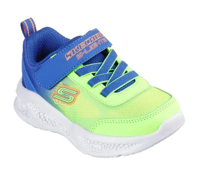 Skechers Kids' Youth  Meteor-lights Krendox 40149n Blue Lime Walking Shoes Jzz636 In Multi