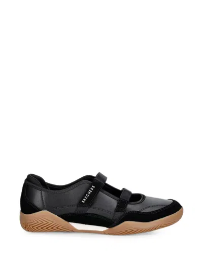 Skechers Zinger Evo Touch-strap Ballet Flats In Black
