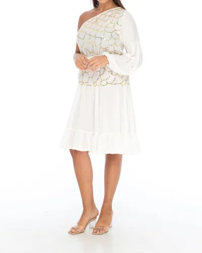 Skemo Evening One Shoulder Short Dress In White