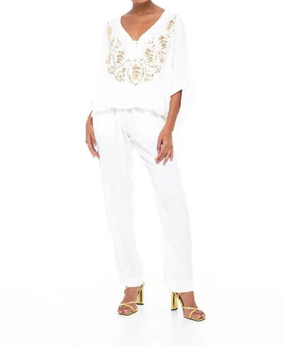 Skemo Evening Rayon Miami Top In White