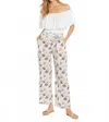 Skemo Flower Pants With Braided Belt In White In Multi