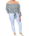 Skemo Ikat Tie Top In Grey In Grey
