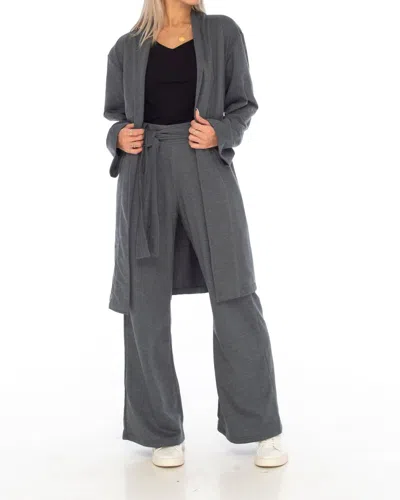 Skemo Loungewear Wide Leg Pants In Charcoal In Pink
