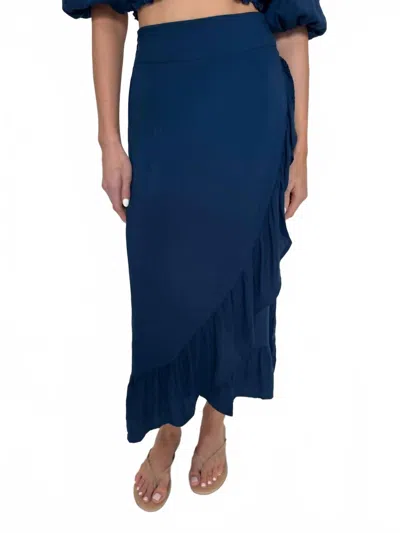 Skemo Punto Wrap Skirt In Indigo In Multi