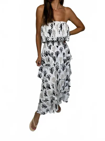 Skemo Seaweed Tier Dress In Black In White