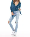 Skemo Velour Bodysuit In Ocean In Blue