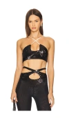 Sketch-y Rama Crop Top In Black