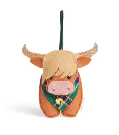 Sketch.switch.love Highland Cow Tree Decoration In Multi