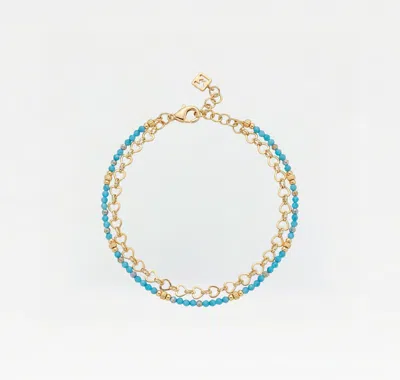 Skf The Blue And Gold Layering Anklet