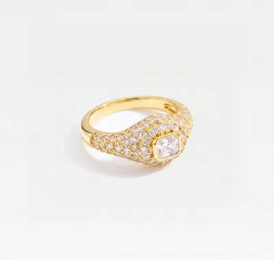 Skf The Danielle & Alix Emerald Cut Pinky Ring In Gold
