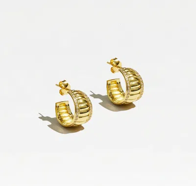 Skf The Danielle & Alix Huggie Earrings In Gold