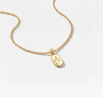 Skf The Diamond Script Initial Dog Tag