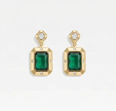 Skf The Gia Emerald Cut Earrings In Gold