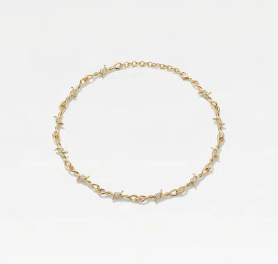 Skf The Iced Out Barbwire Necklace In Gold