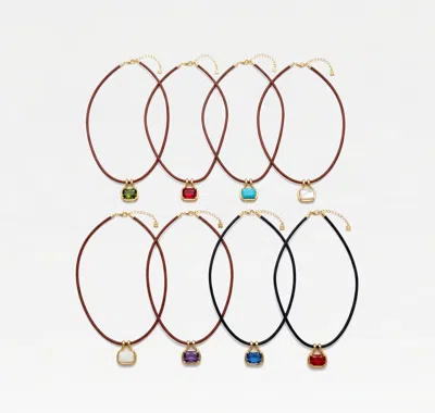 Skf The Naia Birthstone Necklace In Silver