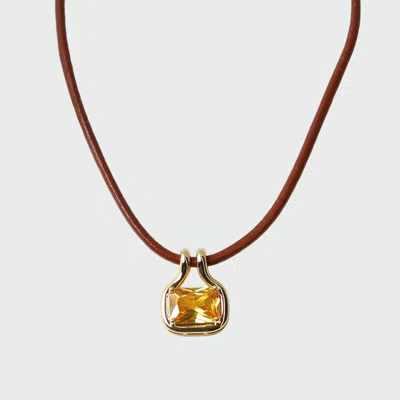 Skf The Naia Citrine Pendant Necklace