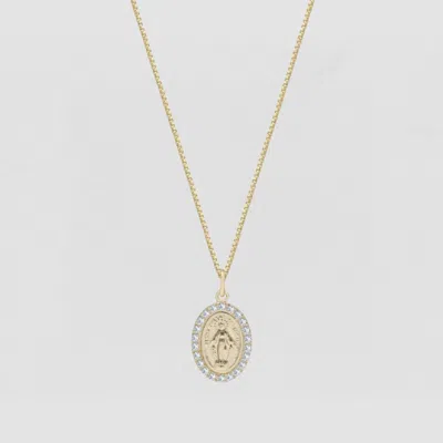Skf The Oval Mary Pendant Necklace Pavé