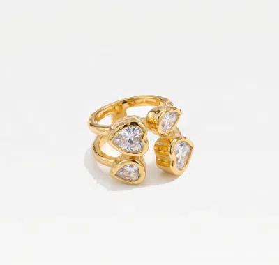 Skf The Pear Heart Stack Ring In Gold