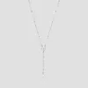 Skf The Pearl Mary Rosary Cross Necklace