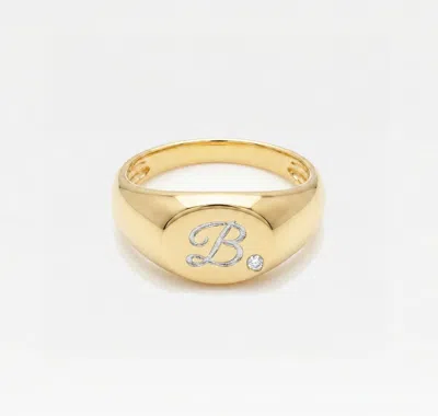 Skf The Script Oval Stone Signet In Gold