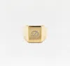 Skf The Script Rectangle Signet Ring In Gold
