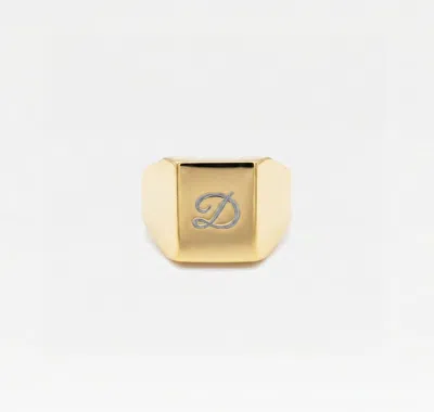 Skf The Script Rectangle Signet Ring In Gold