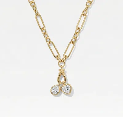 Skf The Sezane Heart Stone Necklace In Gold