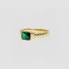 Skf The Square Green Gemstone Twist Ring