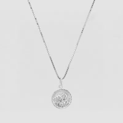 Skf The Tiny Round Disc Angel Necklace