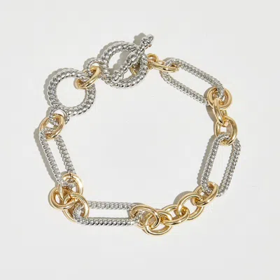 Skf The Two Tone Ribbed Link Bracelet