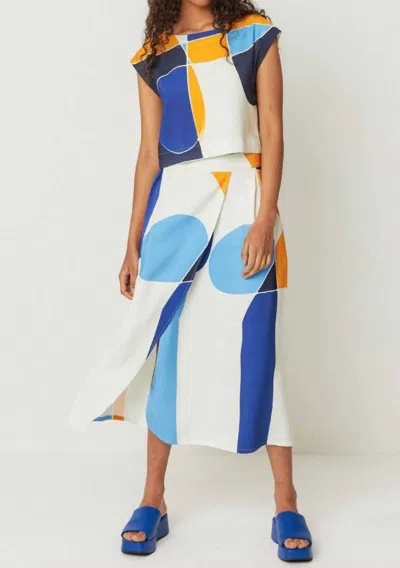 Skfk Areli Midi Skirt In Multi In White