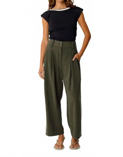 Skfk Esti Trouser In Basil Green In Black