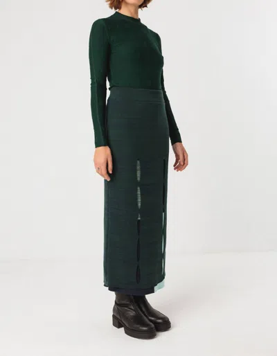 Skfk Ibana Gots Midi Skirt In Navy In Green