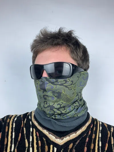 Pre-owned Ski Buff Fleece Balaclava Mask  Outdoor Sportswear In Grey/green