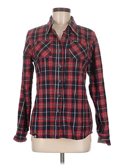 Pre-owned Ski The East Long Sleeve Button Down Shirt In Red