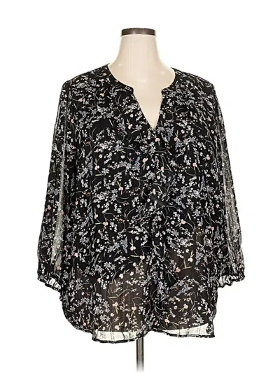 Pre-owned Skies Are Blue 3/4 Sleeve Blouse In Black