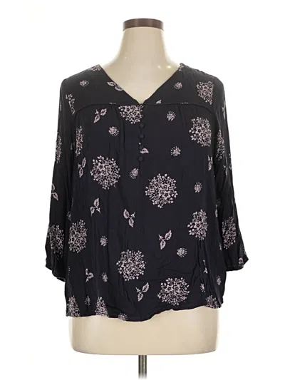 Pre-owned Skies Are Blue 3/4 Sleeve Blouse In Black