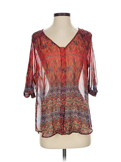 Pre-owned Skies Are Blue 3/4 Sleeve Blouse In Orange