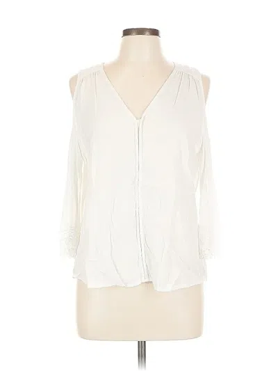Pre-owned Skies Are Blue 3/4 Sleeve Blouse In White