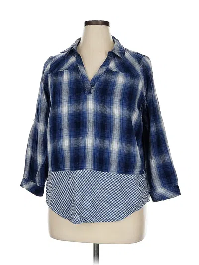 Pre-owned Skies Are Blue 3/4 Sleeve Button Down Shirt In Blue