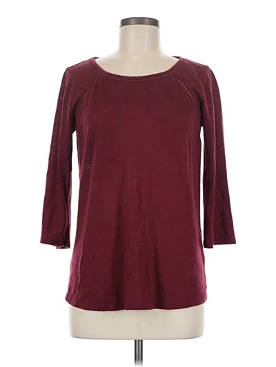 Pre-owned Skies Are Blue 3/4 Sleeve Top Burgundy Boatneck Tops