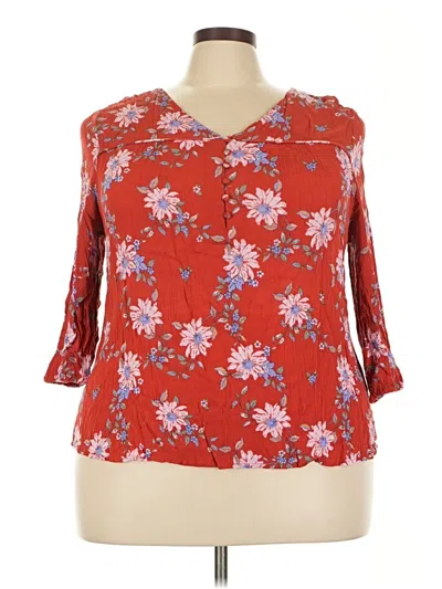 Pre-owned Skies Are Blue 3/4 Sleeve T-shirt In Red