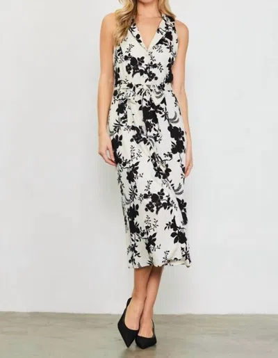 Skies Are Blue Always A Classic Jacquard Dress In Ivory/black In Multi