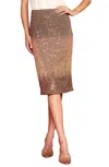 Skies Are Blue Ombre Sequins Pencil Skirt In Amber Luster In Brown