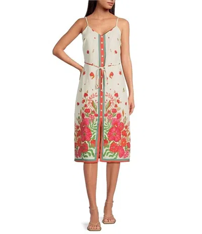 Skies Are Blue Anita Sleeveless Midi Dress In Poppy Combo