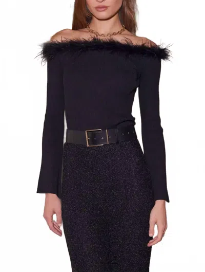 Skies Are Blue Averett Off The Shoulder Top In Black